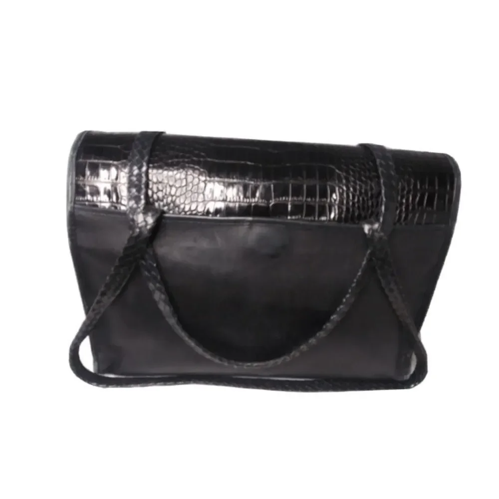 Brighton Leather Briefcase Attache Bag Croco Embossed Brighton For Business Bag